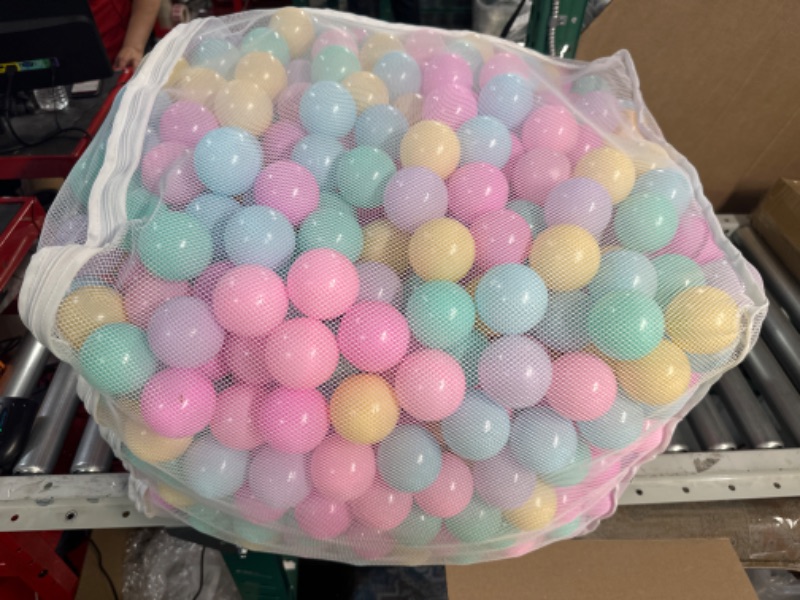 Photo 2 of Amazon Basics BPA Free Crush-Proof Plastic Balls for Pit with Storage Bag, 6 Pastel Colors - Pack of 400