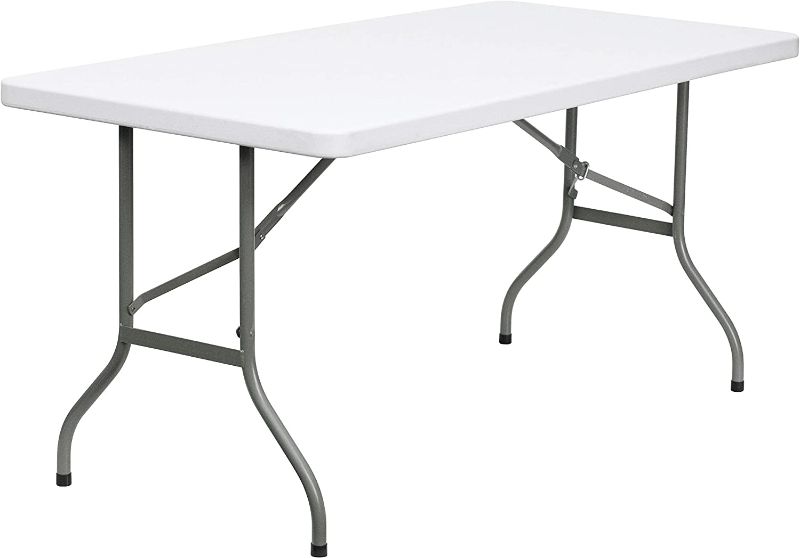 Photo 1 of 27.5" x 5' Plastic Folding Table, White