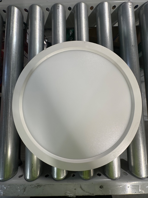 Photo 1 of **SEE NOTES** 13 Inch LED Round Flat Panel Light, 24W, 2400lm 3000K/4000K/5000K CCT Selectable, Dimmable - White