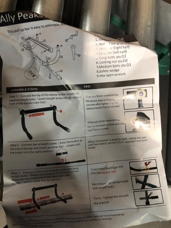 Photo 3 of Ally Peaks Pull Up Bar for Doorway Thickened Steel Max Limit 440 lbs Upper Body Fitness 