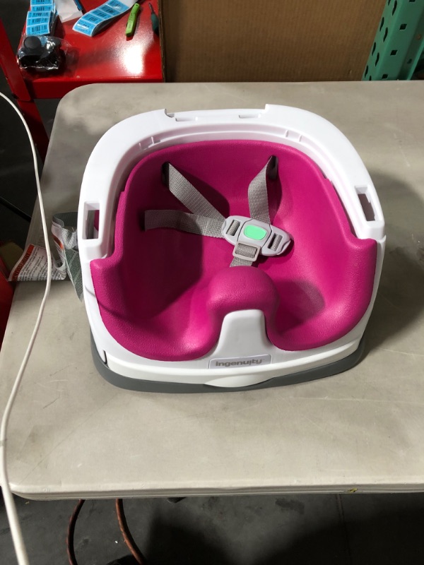 Photo 2 of *SEE NOTES* Ingenuity Baby Base 2-in-1 Booster Feeding and Floor Seat with Self-Storing Tray - Pink Flambe Pink Flambé