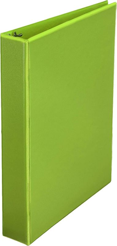 Photo 1 of Amazon Basics 1.5 Inch, 3 Ring Binder, Round Ring, Customizable View Binder, Green, 12-Pack