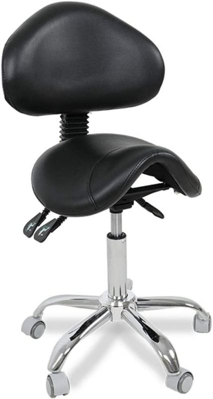 Photo 1 of Office Stool Bar Stool Swivel Chair w/ Backrest WEIYV (Black, 50-62cm)