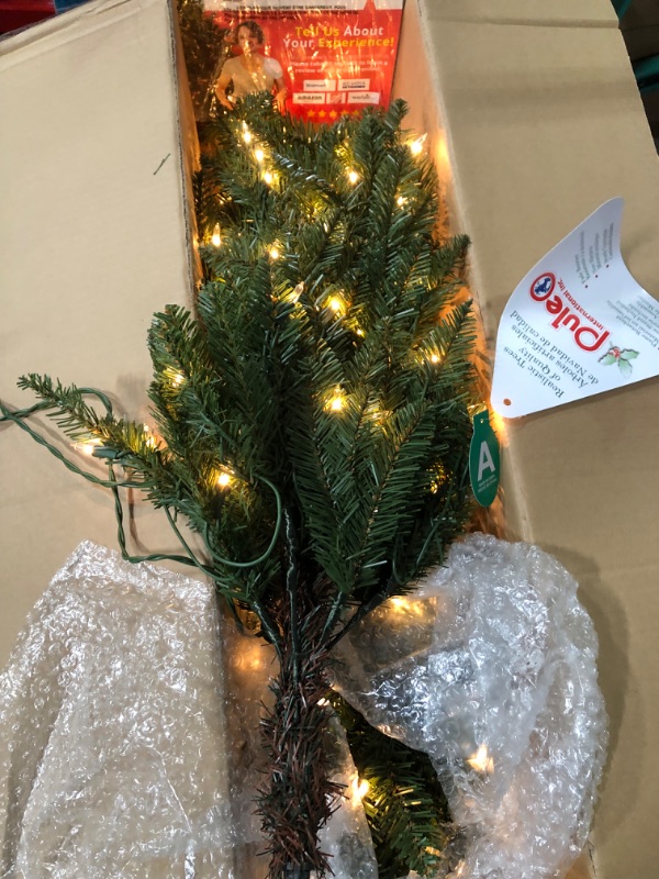 Photo 2 of 4.5 ft. Pre-Lit Incandescent Slim Fraser Fir Artificial Christmas Tree with 150 UL Clear Lights