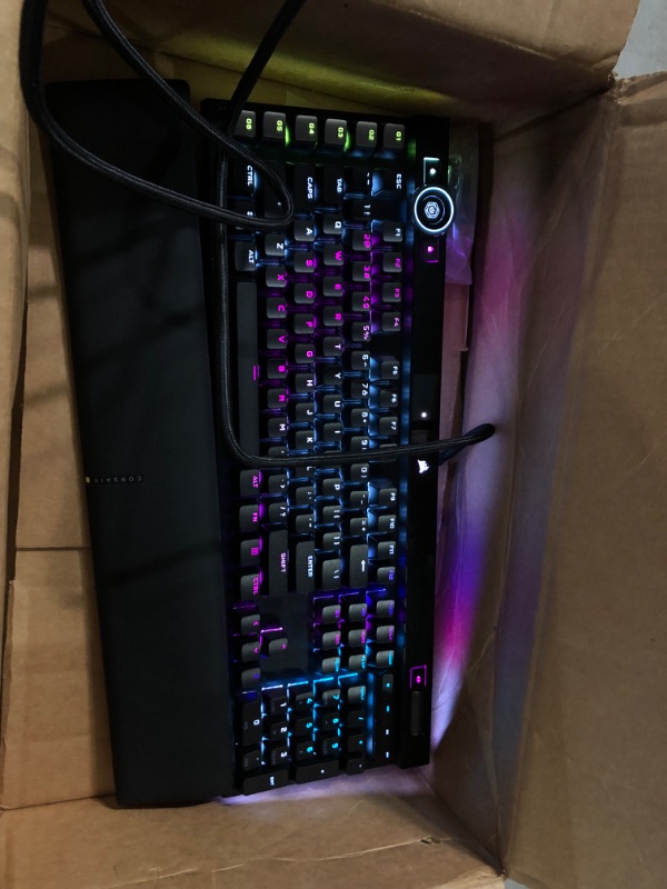 Photo 2 of CORSAIR K55 RGB PRO-Dynamic RGB Backlighting - Six Macro Keys with Elgato Stream Deck Software Integration-IP42 Dust and Spill Resistant-Detachable Palm Rest-Dedicated Media and Volume Keys, Black
