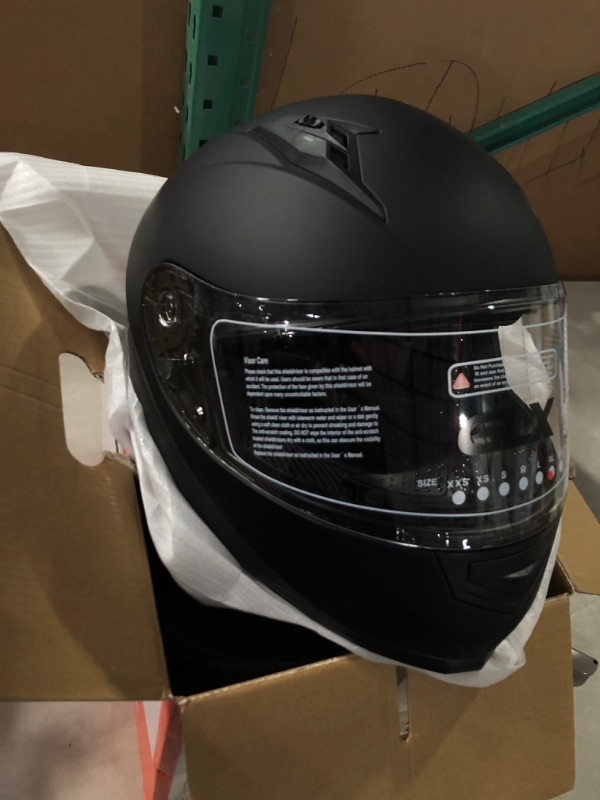 Photo 2 of GLX GX11 Compact Lightweight Full Face Motorcycle Street Bike Helmet with Extra Tinted Visor DOT Approved (Matte Black, X-Large) Matte Black X-Large