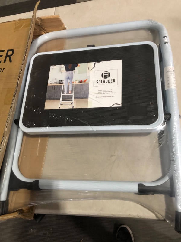 Photo 1 of 1-Step Ladder Folding Step Stool (White)