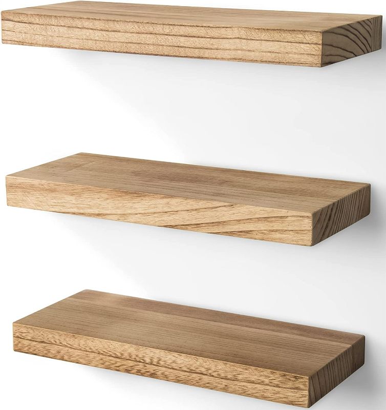 Photo 1 of **SEE NOTES**
Wood Floating Shelves Wall Mounted, Set of 3