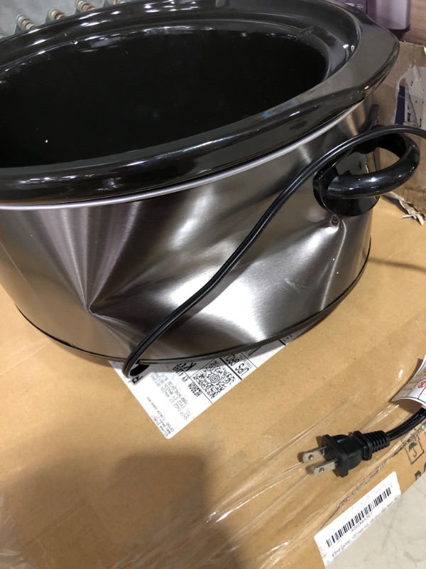 Photo 5 of **UNIT DAMAGED** Crockpot 8 Qt. Countdown Slow Cooker - Dark Stainless Steel