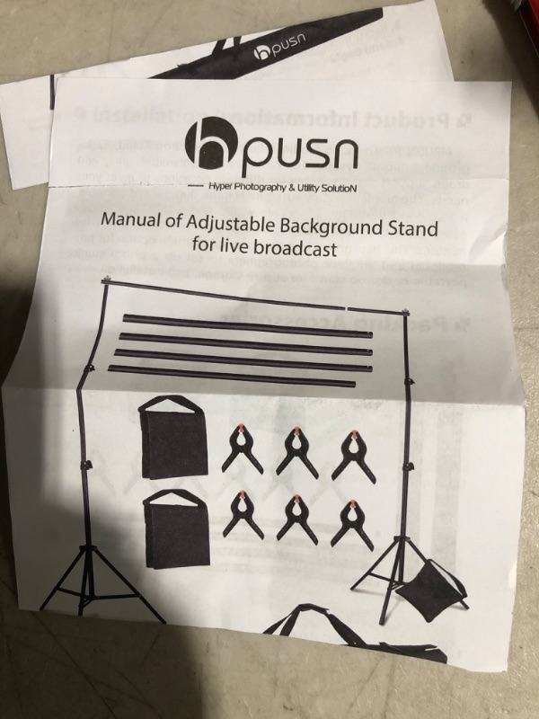 Photo 1 of HPUSN Photo Video Studio 10ft. Adjustable Backdrop Stand, Softbox Lighting Kit 30"X30"