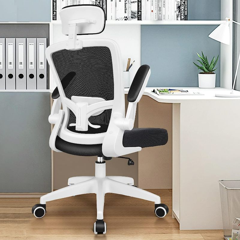 Photo 1 of **SEE NOTES**
FelixKing Ergonomic Office Chair, Headrest Desk Chair Office Chair with Adjustable Lumbar Support, Home Office Swivel Task Chair with High Back and Armrest, Adjustable Height Gaming Chair(White)
