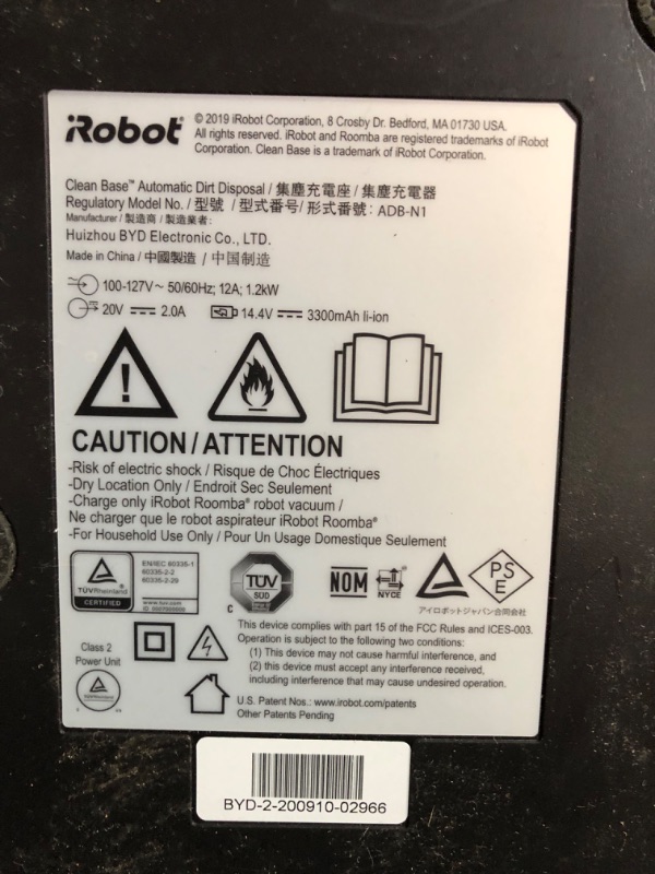 Photo 7 of **DOES NOT POWER ON** FOR PARTS ONLY  iRobot Roomba s9+ (9550) Robot Vacuum with Automatic Dirt Disposal- Empties itself, Wi-Fi Connected, Smart Mapping, Powerful Suction, Corners & Edges, Ideal for Pet Hair, Black