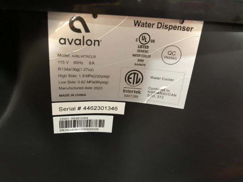 Photo 4 of ***DAMAGED - UNTESTED - SEE NOTES***
Avalon Bottom Loading Water Cooler Dispenser with BioGuard