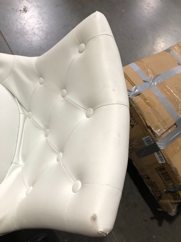 Photo 3 of ***MISSING PARTS - SCUFFS AND SCRAPES - SEE NOTES***
Modway Regent Tufted Button Faux Leather Swivel Office Chair with Nailhead Trim in White