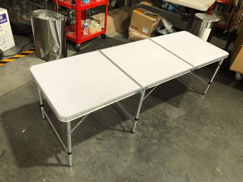 Photo 2 of ***DAMAGED - SEE NOTES***
Moosinily 6 Ft Folding Table Adjustable Height 