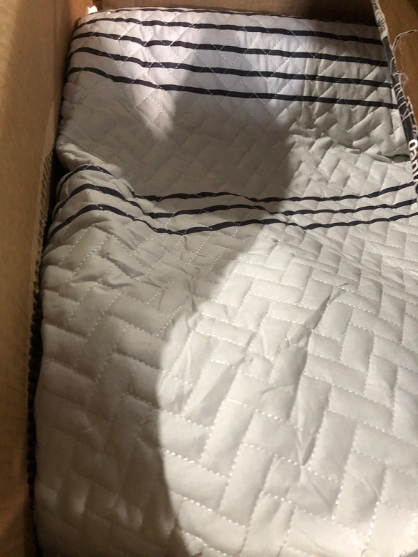 Photo 2 of **SEE NOTES**
FlySheep Grey Boho Quilt Set King Size, 3 Pcs Gray Black and Navy Striped Bedspread, (104"x90" )-1 Quilt