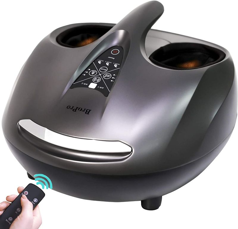 Photo 1 of BROPRO Foot Massager Machine with Heat Therapy, Deep Kneading Foot Massager with Handle Design, Multi-Level Setting Therapy and Air Compression, Delivers Relief for Tired Muscles and Plantar Fasciitis