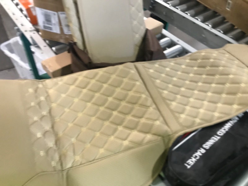 Photo 1 of Black Panther 1 Pair Car Seat Covers, Luxury Car Protectors, Universal Anti-Slip Driver Seat Cover with Backrest,Diamond Pattern (Beige) Diamond Pattern - Beige