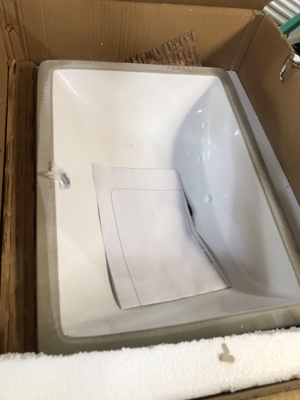 Photo 2 of ***DAMAGED*** Ticor 18" Square White Porcelain Undermount Bathroom Vanity Sink Ceramic (2 Pack)