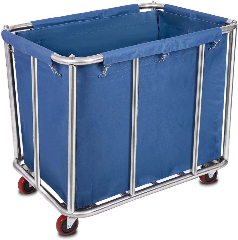 Photo 1 of (READ NOTES) ROMOON Laundry Sorter, 3 Bag Laundry Hamper Sorter with Rollers Grey