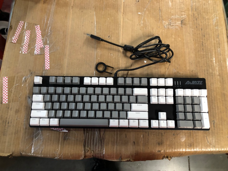 Photo 2 of AK50 Wired Classic 104 Mechanical Gaming Keyboard – Blue Switches - PBT Keycaps – White-Grey Matching