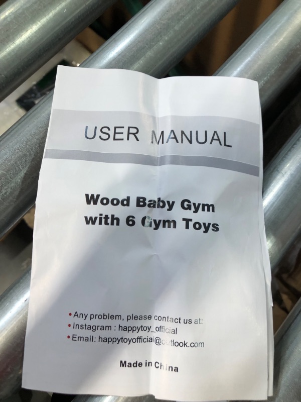 Photo 2 of [USED] Wooden Baby Gym with 6 Wooden Baby Toys