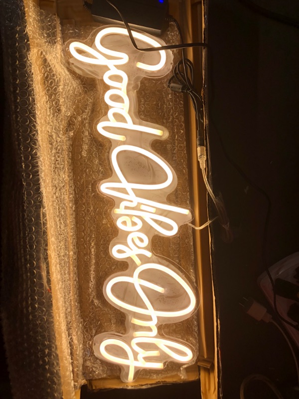 Photo 2 of [USED] Good Vibes Only Neon Sign Light Wall Art 