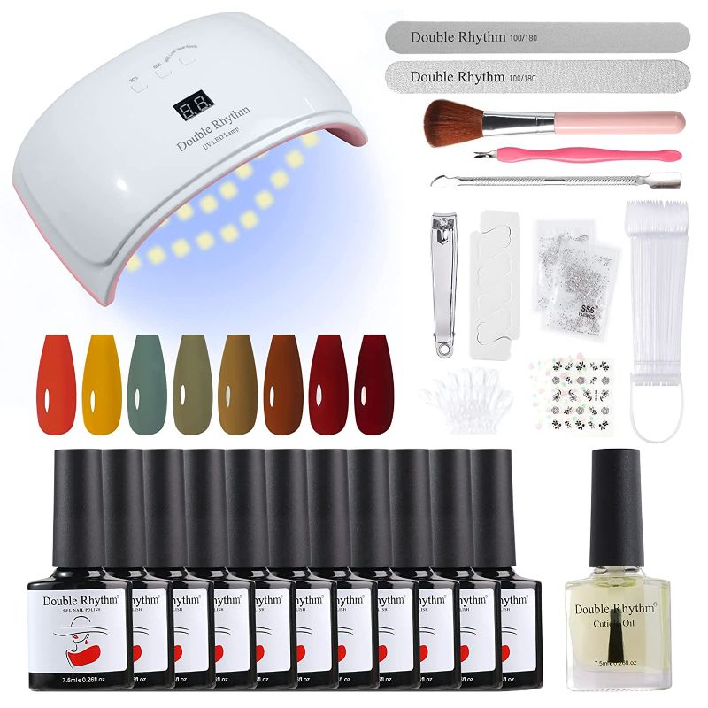 Photo 1 of *SEE INFO* Double Rhythm gel nail polish kit with uv light (kit1)
