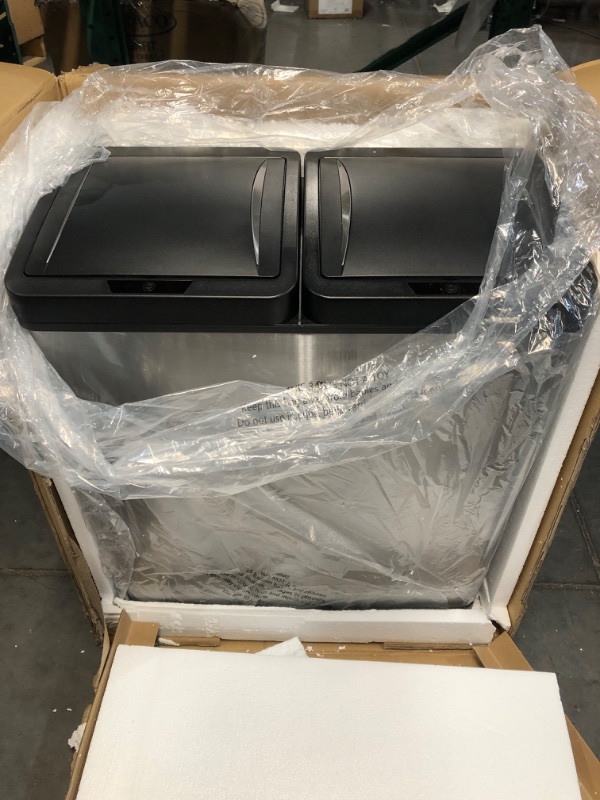 Photo 1 of **BRAND NEW, SEE NOTES** Household Essentials 30L Design Trend Recycle and Trash Sensor Bin Stainless Steel