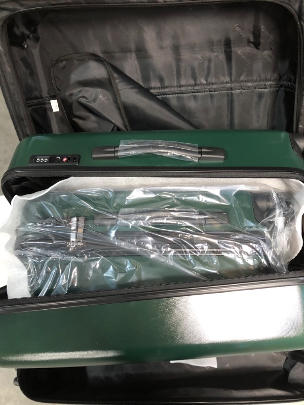 Photo 3 of *USED* *SEE NOTES* Fanskey Luggage, 3 Piece Set Suitcase with Spinner wheels, Hardshell, Lightweight, TSA Lock (Dark Green)