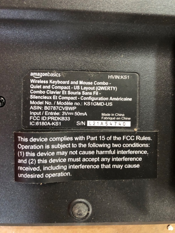 Photo 4 of DID NOT TEST Amazon Basics Wireless Computer Keyboard and Mouse Combo - Quiet and Compact - US Layout (QWERTY)