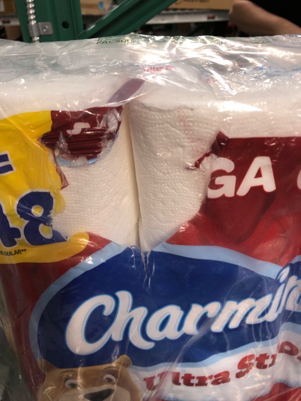 Photo 2 of DAMAGED PACKAGE Charmin Ultra Strong Toilet Paper 12 Mega Rolls, 242 Sheets Per Roll