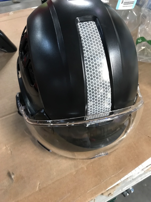 Photo 2 of Defender Safety H1 Safety Helmet Hard Hat with Visor ANSI Z89.1 Black Class C (vented) w/Visor