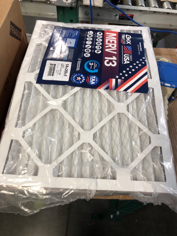 Photo 2 of (Minor Damage) BNX 14x20x1 MERV 13 Air Filter 4 Pack 