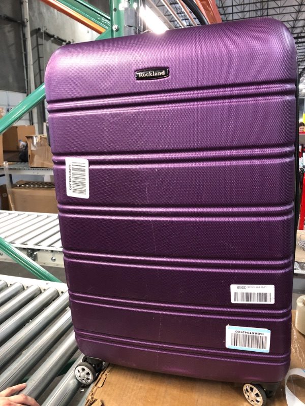 Photo 1 of (Damaged item) Rockland Melbourne Hardside Expandable Spinner Wheel Luggage, Purple