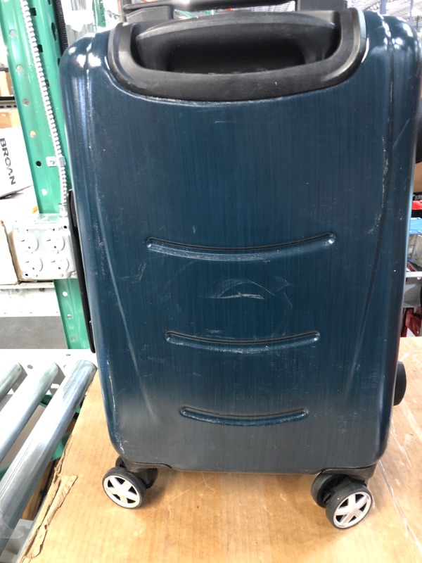 Photo 2 of (Minor Damage) Amazon Basics 21 inch carry on luggage with wheels Dark Blue 