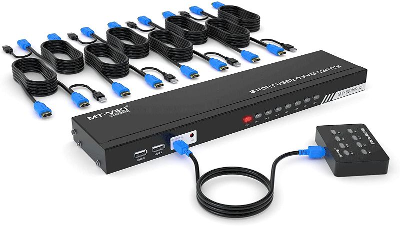 Photo 1 of 8 Port KVM Switch HDMI, MT-VIKI 4K@30Hz Rack Mount KVM HDMI Switch w/IR Remote & Wire-Desktop Controller & 8 HDMI KVM Cables
Visit the MT-VIKI Store