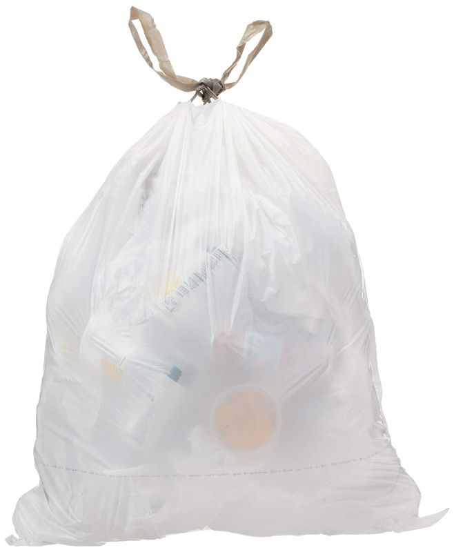 Photo 1 of **USED** Amazon Commercial - AMZB-13GW-1.2MDS-SHK Custom Fit White Drawstring Trash Bags 