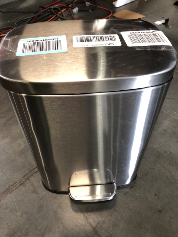 Photo 2 of Amazon Basics 12 Liter / 3.1 Gallon Soft-Close, Smudge Resistant Trash Can 