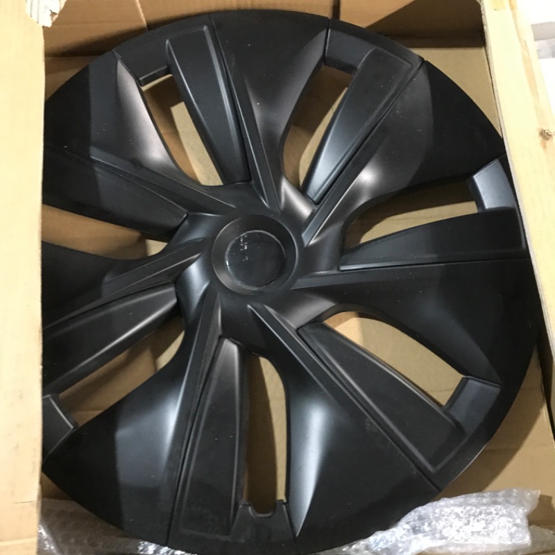 Photo 2 of KAVANIC Fits Tesla Model Y Wheel Cover Hubcap 19 Inch Matte Black Support Logo Range Improvement (4 PCS) 