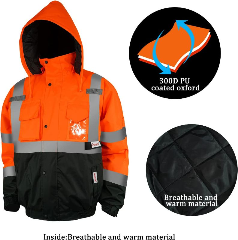 Photo 1 of Pomerol High Visibility Reflective Jacket, ANSI Class 3 Bomber Jacket *no tears/rips*