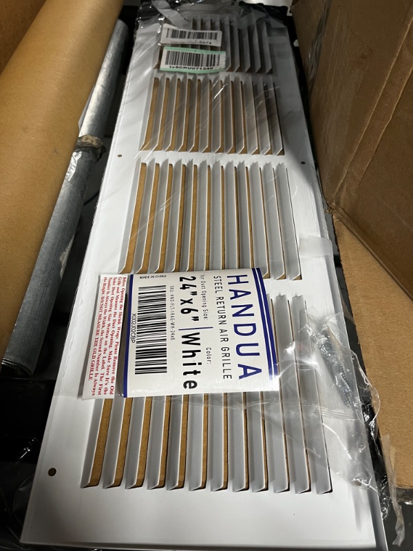 Photo 1 of 24"W x 6"H [Duct Opening Measurements] Steel Return Air Grille