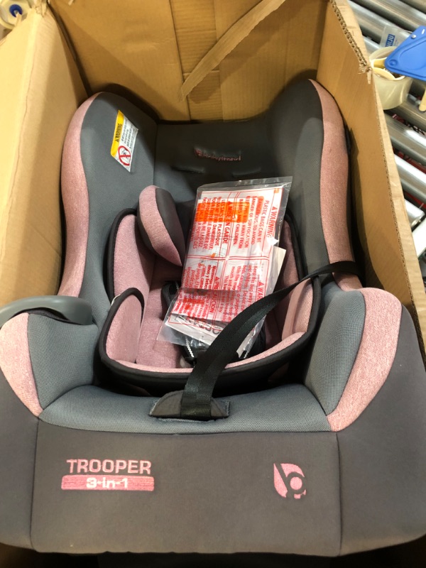 Photo 3 of Baby Trend Trooper 3-in-1 Convertible Car Seat, Cassis Pink