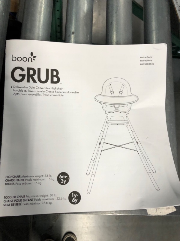 Photo 5 of *USED** Boon GRUB Dishwasher Safe Adjustable Baby High Chair – Converts to Toddler Chair – 6 Months to 6 Years