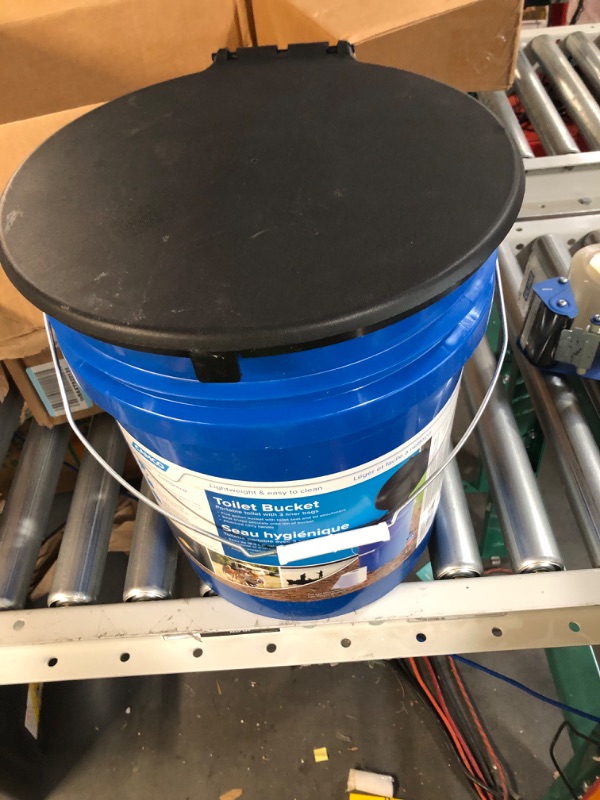 Photo 1 of Camco Portable Toilet with Seat and Cover, 5 Gallons, Blue (41549)