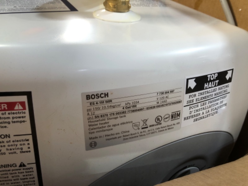 Photo 3 of Bosch Electric Mini-Tank Water Heater Tronic 3000 T 2.5-Gallon (ES2.5)