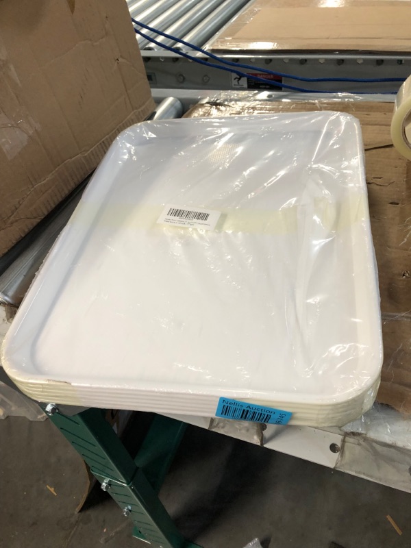 Photo 1 of Aebeky Plastic Cafeteria Trays,Fast Food Serving Trays,13"X17",Set of 6(White)
