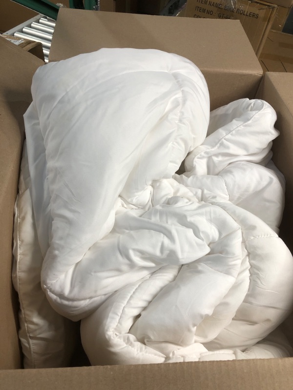 Photo 2 of Amazon Basics Down Alternative Bedding Comforter Duvet Insert - Twin, White, Warm Twin Warm