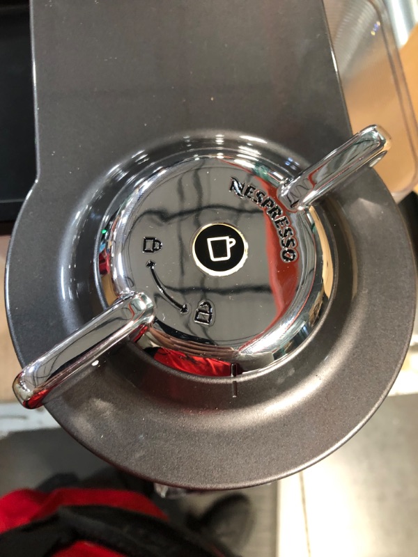 Photo 7 of **USED/DAMAGED**VertuoPlus Coffee and Espresso Machine by De'Longhi with Milk Frother, Grey Machine + Aero Gray