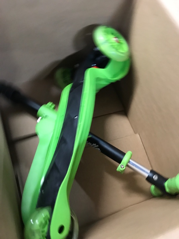 Photo 2 of 3 Wheeled Scooter for Kids - Stand & Cruise Child/Toddlers Toy Folding Kick Scooters w/Adjustable Height, Anti-Slip Deck, Flashing Wheel Lights, for Boys/Girls 2-12 Year Old - Hurtle HURFS56 Green